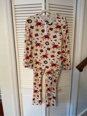 Kiel James Patrick Red & Green Holiday Dog Print Pajama Set